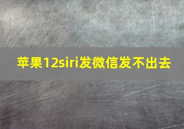 苹果12siri发微信发不出去