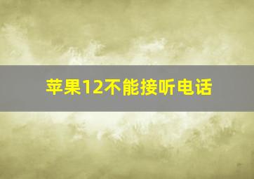 苹果12不能接听电话