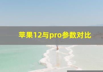 苹果12与pro参数对比