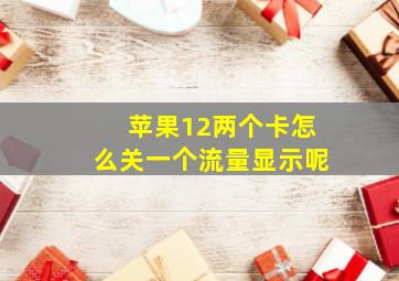 苹果12两个卡怎么关一个流量显示呢