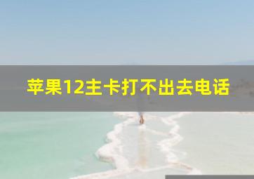 苹果12主卡打不出去电话