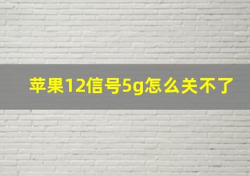 苹果12信号5g怎么关不了