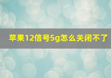 苹果12信号5g怎么关闭不了