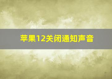 苹果12关闭通知声音