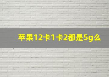 苹果12卡1卡2都是5g么