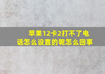 苹果12卡2打不了电话怎么设置的呢怎么回事