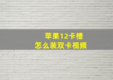 苹果12卡槽怎么装双卡视频