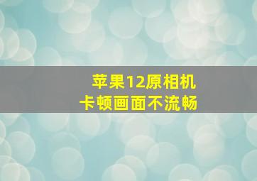 苹果12原相机卡顿画面不流畅