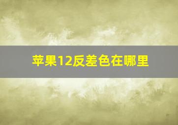 苹果12反差色在哪里