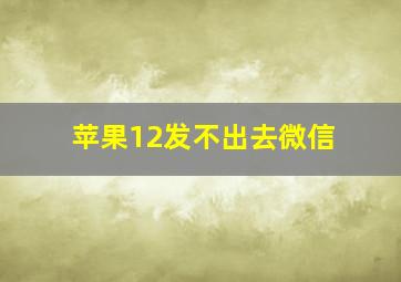 苹果12发不出去微信