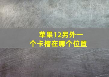 苹果12另外一个卡槽在哪个位置