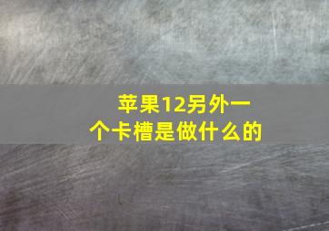 苹果12另外一个卡槽是做什么的