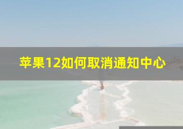 苹果12如何取消通知中心