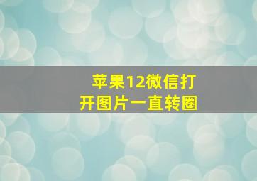 苹果12微信打开图片一直转圈