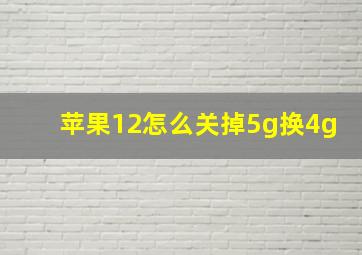 苹果12怎么关掉5g换4g