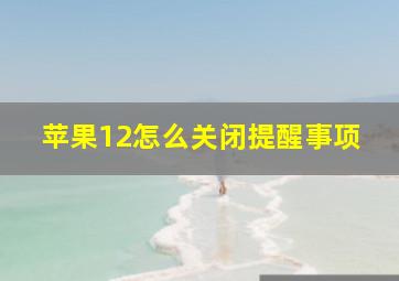 苹果12怎么关闭提醒事项