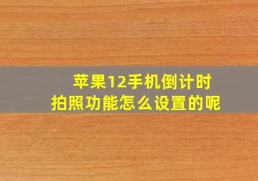 苹果12手机倒计时拍照功能怎么设置的呢