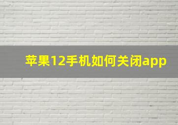 苹果12手机如何关闭app