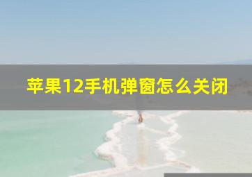 苹果12手机弹窗怎么关闭