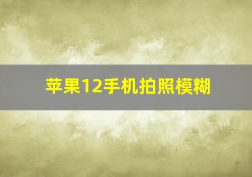 苹果12手机拍照模糊