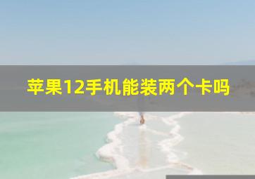 苹果12手机能装两个卡吗