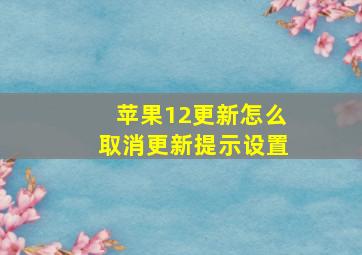 苹果12更新怎么取消更新提示设置