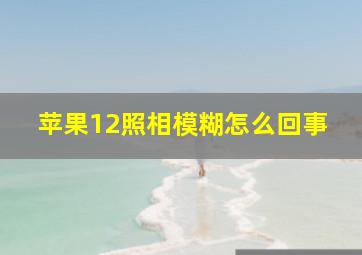 苹果12照相模糊怎么回事