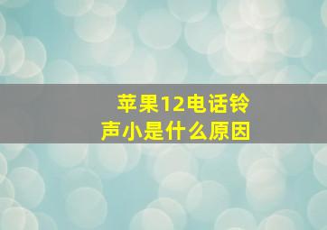 苹果12电话铃声小是什么原因