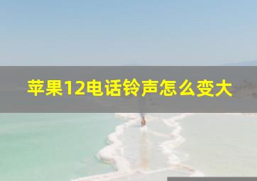 苹果12电话铃声怎么变大