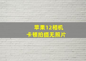 苹果12相机卡顿拍摄无照片