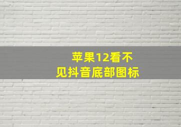 苹果12看不见抖音底部图标