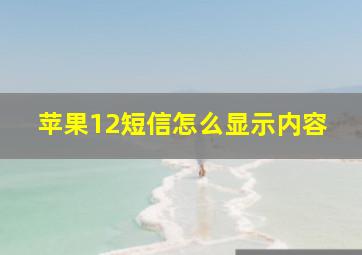 苹果12短信怎么显示内容