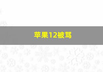 苹果12被骂