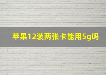 苹果12装两张卡能用5g吗