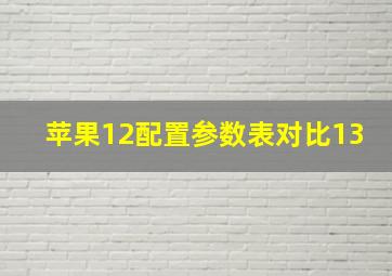 苹果12配置参数表对比13