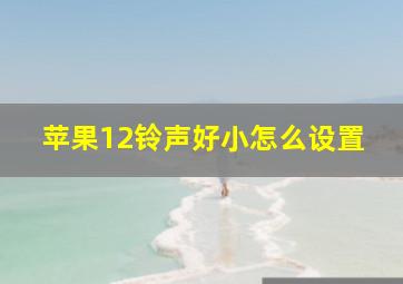 苹果12铃声好小怎么设置