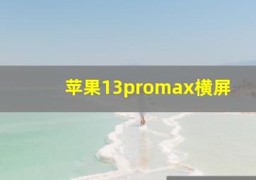 苹果13promax横屏