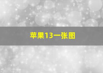 苹果13一张图