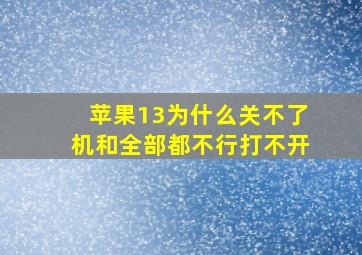 苹果13为什么关不了机和全部都不行打不开