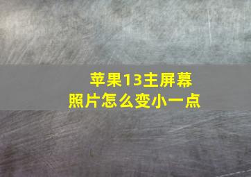 苹果13主屏幕照片怎么变小一点