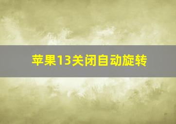 苹果13关闭自动旋转