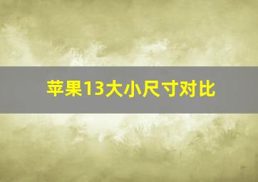 苹果13大小尺寸对比