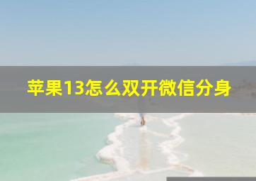 苹果13怎么双开微信分身