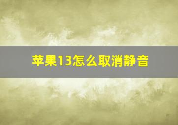 苹果13怎么取消静音