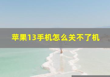 苹果13手机怎么关不了机