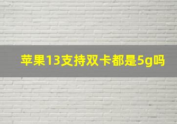 苹果13支持双卡都是5g吗