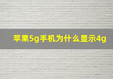 苹果5g手机为什么显示4g