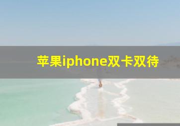 苹果iphone双卡双待