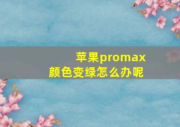 苹果promax颜色变绿怎么办呢