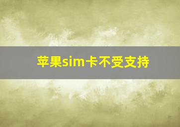 苹果sim卡不受支持